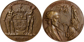 NETHERLANDS. 800th Anniversary of s'Hertogenbosch Bronze Medal, 1985. UNCIRCULATED.
By N. Neujean. Diameter: 70mm. Obverse: Capped bust of Hieronymus...