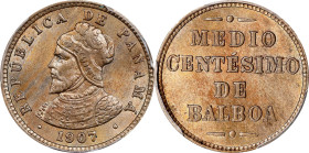 PANAMA. 1/2 Centesimo, 1907. Philadelphia Mint. PCGS MS-63.
KM-6.

Estimate: $70.00- $100.00