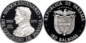 PANAMA. Platinum 150 Balboas, 1976-FM. Pennsylvania (Franklin) Mint. PCGS PROOF-69 Deep Cameo.
Fr-3; KM-43. APtW: 0.2987 oz.

Estimate: $400