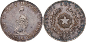 PARAGUAY. Peso, 1889. Buenos Aires Mint. PCGS AU-53.
KM-5.

Estimate: $300.00- $500.00