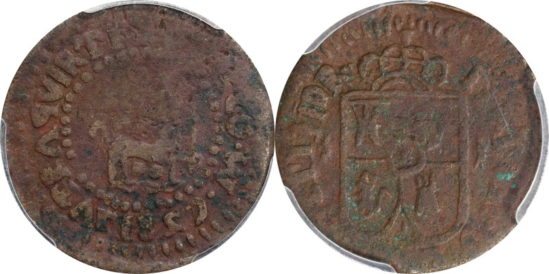 PHILIPPINES. Quarto, 1829-M F. Manila Mint. Ferdinand VII. PCGS F-12.
KM-7; Cal...