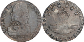 PHILIPPINES. 8 Reales, ND (1834-37). Manila Mint. Isabel II. PCGS VF-20.
KM-100; Basso-56. Countermark: Type VI; crowned "Y.II." countermark. Applied...