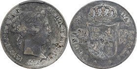 PHILIPPINES. 20 Centimos, 1864. Isabel II. PCGS Genuine--Environmental Damage, AU Details.
KM-146.

Estimate: $60.00- $100.00