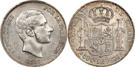 PHILIPPINES. 50 Centavos, 1885. Manila Mint. Alfonso XII. PCGS MS-63.
KM-150.

Estimate: $225