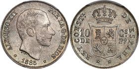 PHILIPPINES. 10 Centimos, 1885. Manila Mint. Alfonso XII. PCGS MS-66.
KM-148.

Estimate: $175