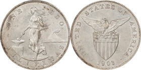 PHILIPPINES. Peso, 1903. Philadelphia Mint. PCGS AU-58.
KM-168; Allen-16.01.

Estimate: $200