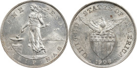 PHILIPPINES. Peso, 1908-S. San Francisco Mint. PCGS MS-62.
KM-172; Allen-17.03.

Estimate: $350