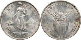 PHILIPPINES. Peso, 1908-S. San Francisco Mint. PCGS MS-61.
KM-172; Allen-17.03.

Estimate: $300