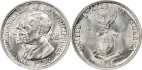 PHILIPPINES. Peso, 1936-M. Manila Mint. PCGS MS-64.
KM-178; Allen-18.00. Struck for the establishment of the Commonwealth, exhibiting conjoined busts...