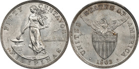 PHILIPPINES. 50 Centavos, 1903. Philadelphia Mint. PCGS MS-63.
KM-167; Allen-13.01.

Estimate: $175