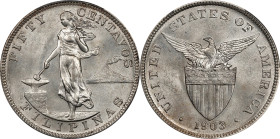 PHILIPPINES. 50 Centavos, 1903. Philadelphia Mint. PCGS MS-63.
KM-167; Allen-13.01.

Estimate: $175