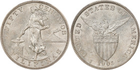 PHILIPPINES. 50 Centavos, 1905-S. San Francisco Mint. PCGS MS-61.
KM-167; Allen-13.05. SCARCE DATE.

Estimate: $300.00- $500.00