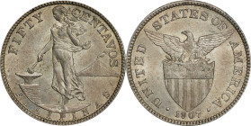 PHILIPPINES. 50 Centavos, 1907. Philadelphia Mint. PCGS MS-63.
KM-171; Allen-14.01.

Estimate: $900