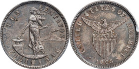 PHILIPPINES. 10 Centavos, 1903. Philadelphia Mint. PCGS MS-64.
KM-165; Allen-7.01.

Estimate: $150