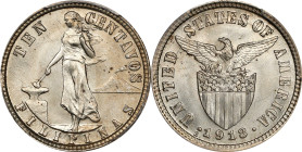 PHILIPPINES. 10 Centavos, 1918-S. San Francisco Mint. PCGS MS-66.
KM-169; Allen-8.13.

Estimate: $400