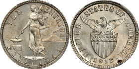 PHILIPPINES. 10 Centavos, 1918-S. San Francisco Mint. PCGS MS-65.
KM-169; Allen-8.13.

Estimate: $150