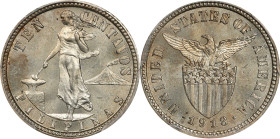 PHILIPPINES. 10 Centavos, 1918-S. San Francisco Mint. PCGS MS-65.
KM-169; Allen-8.13.

Estimate: $150