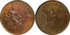 PHILIPPINES. Centavo, 1904. Philadelphia Mint. PCGS PROOF-65 Brown.
KM-163; Allen-2.02. Mintage: 1,355.

Estimate: $150