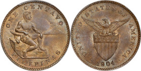 PHILIPPINES. Centavo, 1904. Philadelphia Mint. PCGS MS-65 Brown.
KM-163; Allen-2.02.

Estimate: $75.00- $150.00