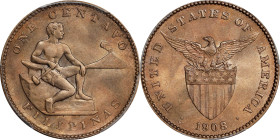 PHILIPPINES. Centavo, 1908-S. San Francisco Mint. PCGS MS-65 Red Brown.
KM-163.

Estimate: $700