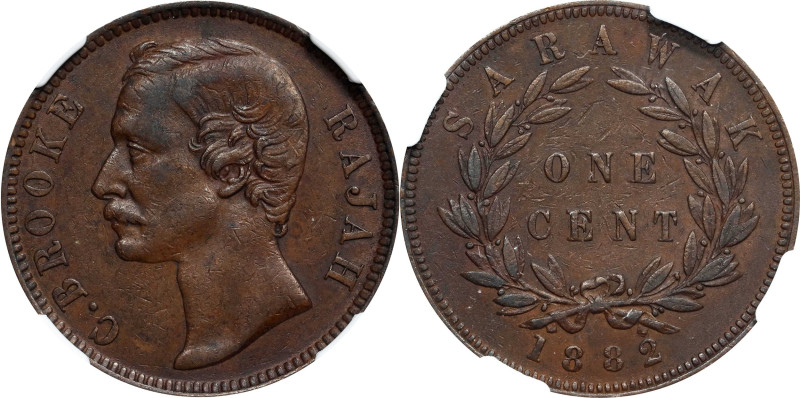 SARAWAK. Cent, 1882. Birmingham (Heaton) Mint. Charles J. Brooke. NGC AU-55.
KM...