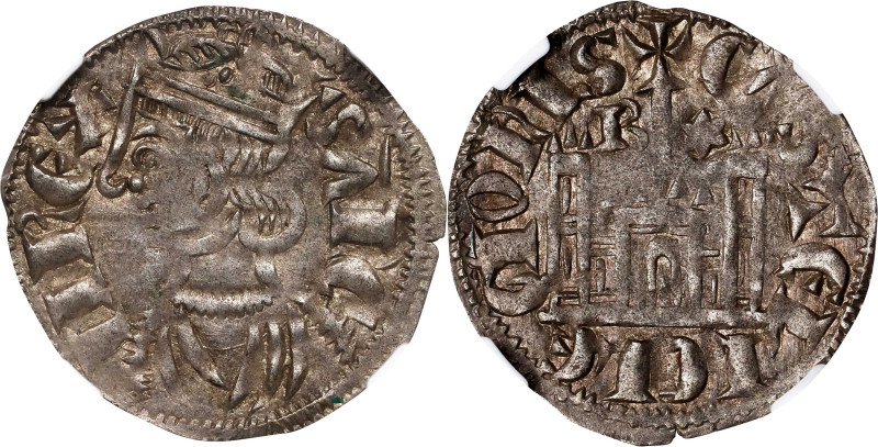 SPAIN. Castile & Leon. Cornado, ND (1284-95). Burgos Mint. Sancho IV. NGC MS-61....