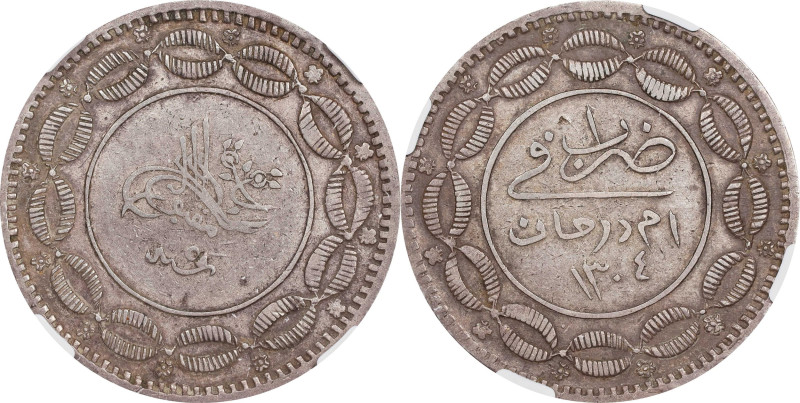 SUDAN. 20 Piastres, AH 1304 Year 5 (1887). NGC EF-45.
KM-7.1.

Estimate: $75....