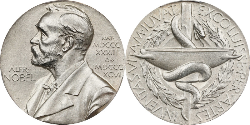 SWEDEN. Nobel Nominating Committee for Medicine Silver Medal, "V10" (1995). Roya...