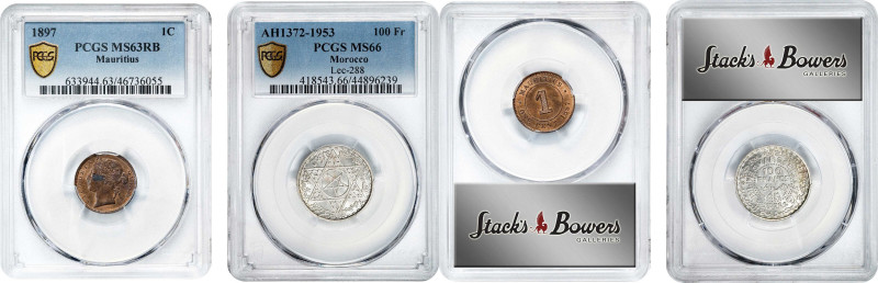 MIXED LOTS. Duo of African Types (2 Pieces), 1897-1953. Both PCGS Certified.
1)...