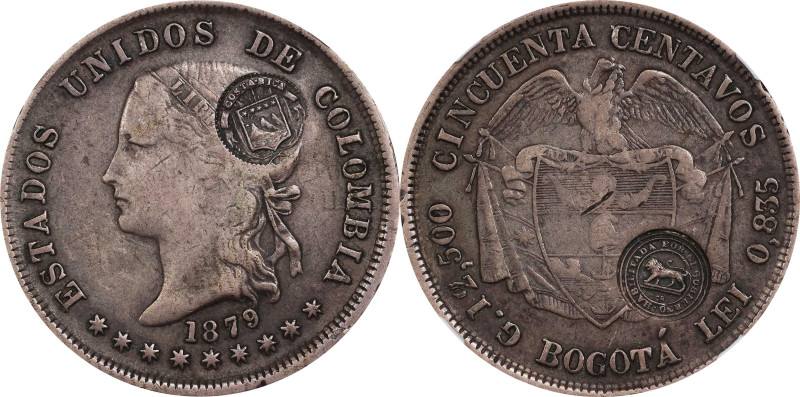 COSTA RICA. Costa Rica - Colombia. 50 Centavos, ND (1889). San Jose Mint. NGC VF...