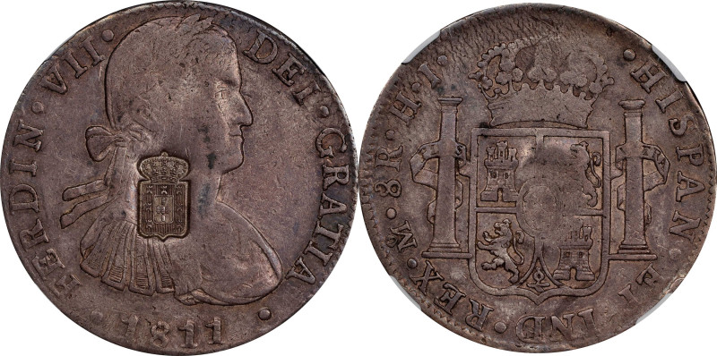 PORTUGAL. Portugal - Mexico. 870 Reis, ND (1834). Maria II. NGC VF-35, C/S: UNC ...