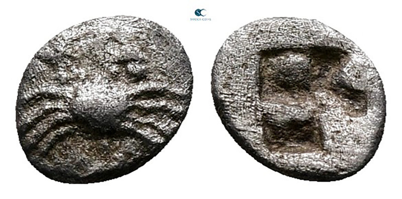 Islands off Caria. Kos circa 500-480 BC. 
Hemiobol AR

7 mm, 0,21 g



Ve...