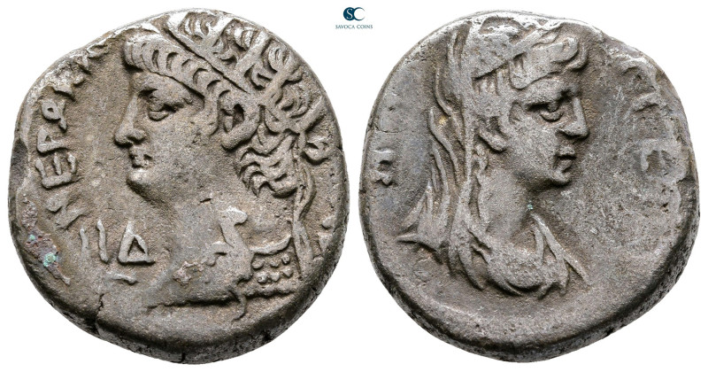 Egypt. Alexandria. Nero AD 54-68. Dated RY 14 = 67/8 AD
Billon-Tetradrachm

2...