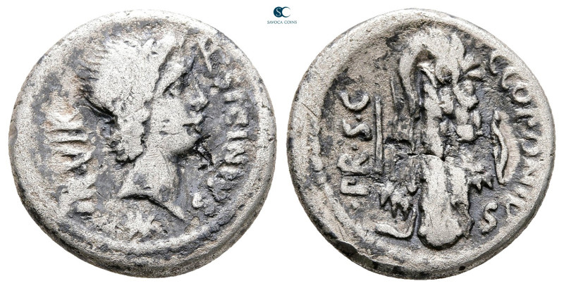 Q. Sicinius and C. Coponius 49 BC. Rome
Denarius AR

17 mm, 3,47 g



Nea...