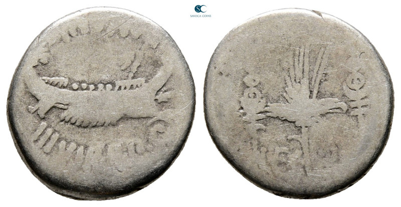 Mark Antony 32-31 BC. Military mint moving with M.Antony
Denarius AR

17 mm, ...