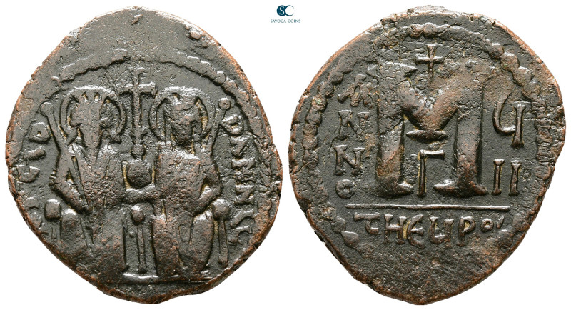 Justin II and Sophia AD 565-578. Theoupolis (Antioch)
Follis or 40 Nummi Æ

3...