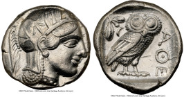 ATTICA. Athens. Ca. 440-404 BC. AR tetradrachm (26mm, 17.19 gm, 10h). NGC Choice XF 5/5 - 2/5, brushed. Mid-mass coinage issue. Head of Athena right, ...