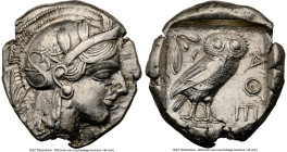 ATTICA. Athens. Ca. 440-404 BC. AR tetradrachm (26mm, 17.20 gm, 1h). NGC Choice XF 4/5 - 3/5. Mid-mass coinage issue. Head of Athena right, wearing ea...