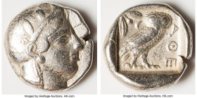 ATTICA. Athens. Ca. 440-404 BC. AR tetradrachm (24mm, 17.06 gm, 5h). VF. Mid-mass coinage issue. Head of Athena right, wearing earring, necklace, and ...