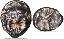 MYSIA. Parium. Ca. 500-450 BC. AR drachm (14mm, 3.99 gm). NGC Choice XF 5/5 - 4/5. Gorgoneion facing with open mouth and protruding tongue / Crude dis...