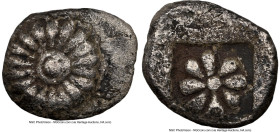 IONIA. Erythrae. Ca. 480-450 BC. AR hemiobol (8mm). NGC Choice XF. Rosette / Simpler rosette within incuse square. Klein 387. SNG von Aulock 1807. SNG...