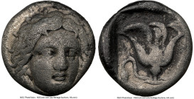 CARIAN ISLANDS. Rhodes. Ca. 305-275 BC. AR didrachm (14mm, 12h). NGC Choice Fine. Head of Helios facing, turned slightly right, hair parted in center ...