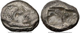 LYDIAN KINGDOM. Croesus (561-546 BC). AR sixth-stater (11mm, 1.69 gm). NGC AU 5/5 - 3/5. Croeseid standard, Sardes. Confronted foreparts of lion right...