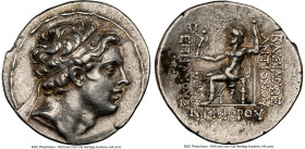 SELEUCID KINGDOM. Antiochus IV Epiphanes (175-164 BC). AR tetradrachm (32mm, 16.77 gm, 1h). NGC XF 5/5 - 3/5. Antioch on the Orontes, ca. summer/autum...