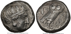 MESOPOTAMIA. Ca. late 4th century BC. AR tetradrachm (22mm, 16.75 gm, 8h). NGC AU 5/5 - 3/5. Imitating Athens. Head of Athena right, wearing button ea...