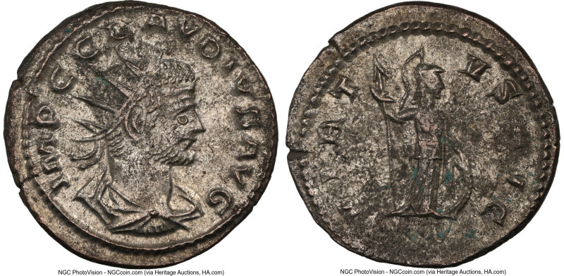 Claudius II (AD 268-270). BI antoninianus (21mm, 5h). NGC MS, Silvering. Antioch...