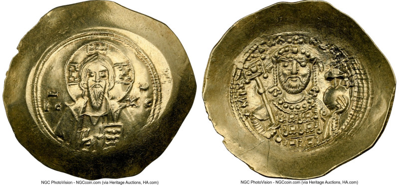 Michael VII Ducas (AD 1071-1078). AV/EL histamenon nomisma scyphate (30mm, 4.43 ...