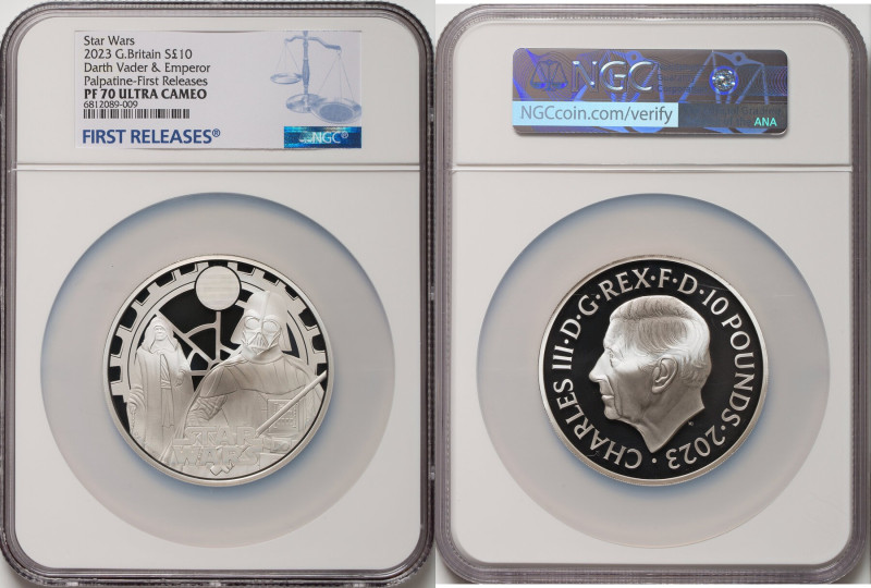 Charles III silver Proof "Darth Vader & Emperor Palpatine" 10 Pounds (5 oz) 2023...