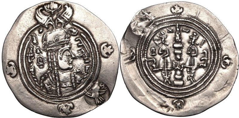 ANCIENT GREECE. SASANIAN KINGDOM. Bōrān. 
Silver drachm, dated RY 2 = AD 630-63...