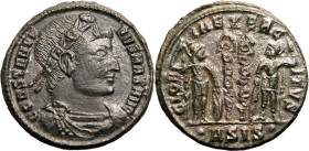 ROMAN EMPIRE. Constantine I 'the Great'. 
Billon nummus, AD 334-335. Siscia. 
Obv: CONSTANTINVS MAX AVG, rosette-diademed, draped and cuirassed bust...